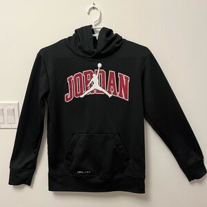 Boys dry-fit Jordan hoodie in black, size L (12-13 years)